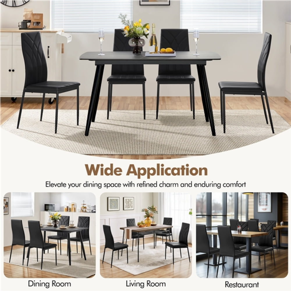 Set of 4 High Back Dining Chairs Upholstered Kitchen Chairs