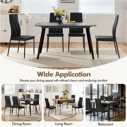 Set of 4 High Back Dining Chairs Upholstered Kitchen Chairs