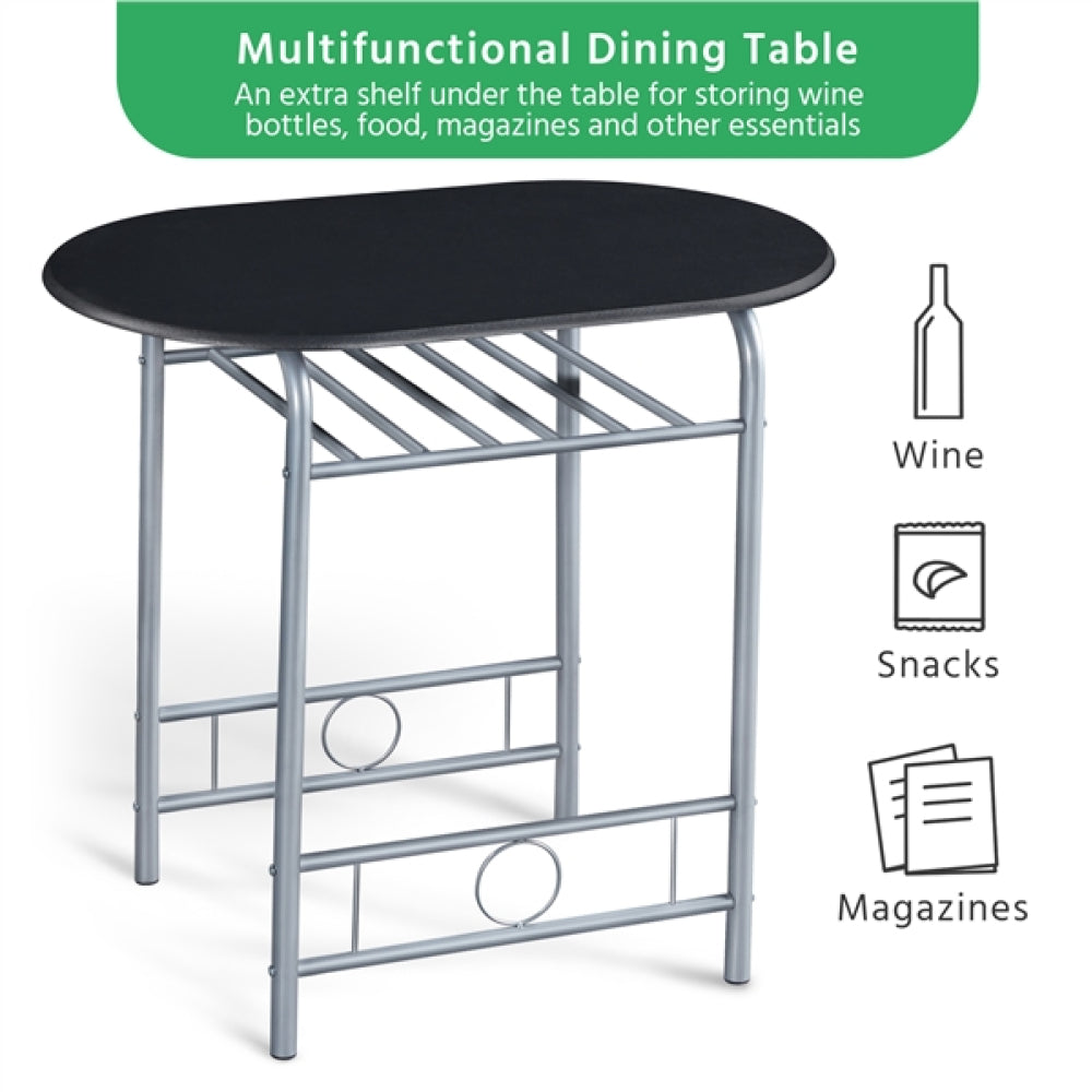 Modern Round Dining Table Set for 2 Dining Chairs