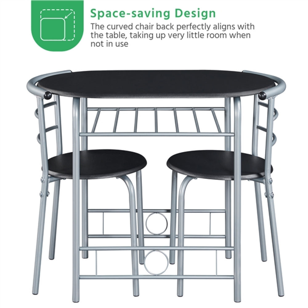 Modern Round Dining Table Set for 2 Chairs + 1 Table