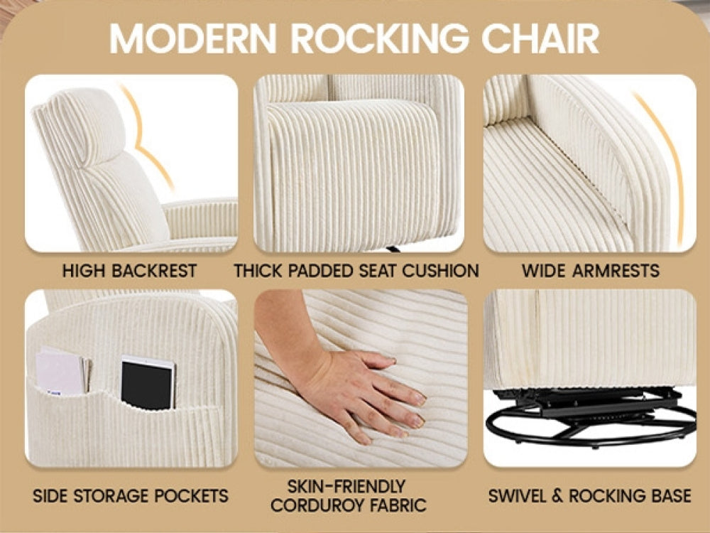 360-Degree Swiveling Nursing Glider Chair Rocking Chair