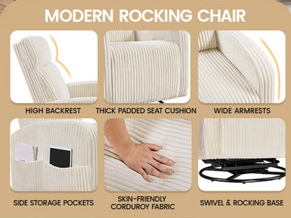 360-Degree Swiveling Nursing Glider Chair Rocking Chair