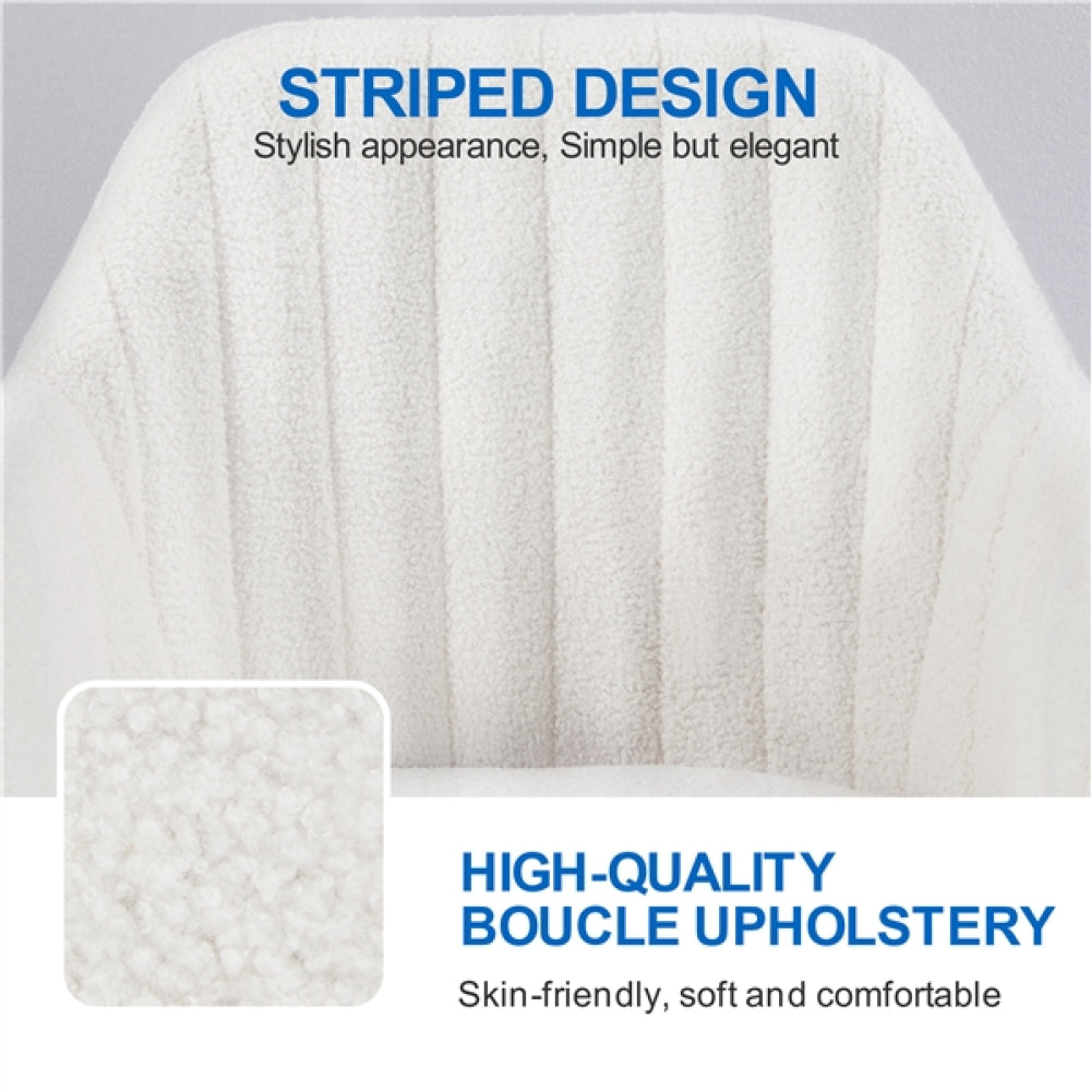 Modern Boucle Desk Chair Computer Chair Computer Chair Ivory