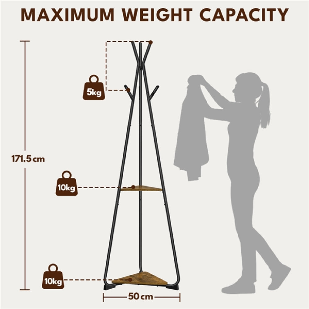 Freestanding Coat Rack Clothing Rack Hat Rack With Shelves