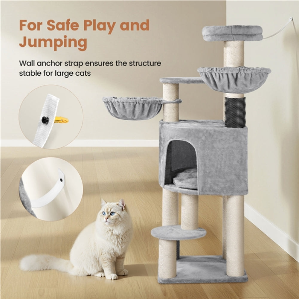 Multilevel Heavy-Duty Cat Tree with Thick Scratching Posts