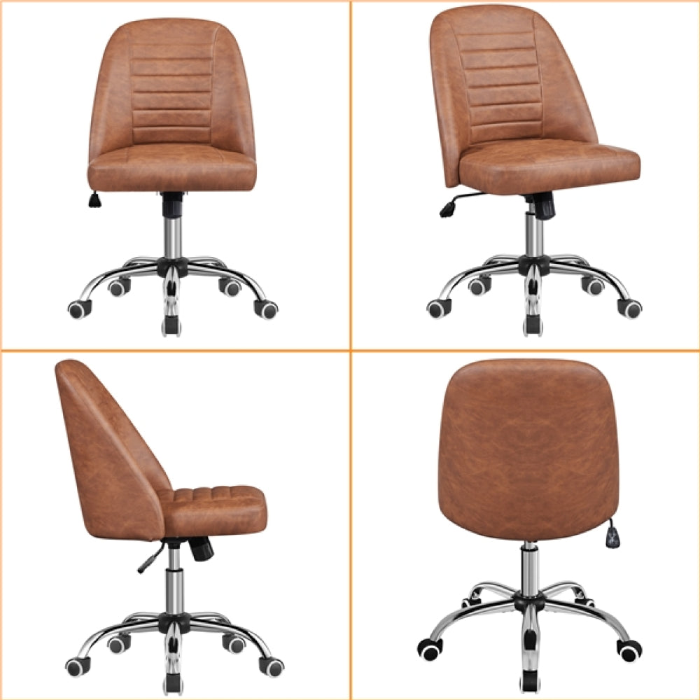 Faux Leather Mid Back Home Office Desk Chair