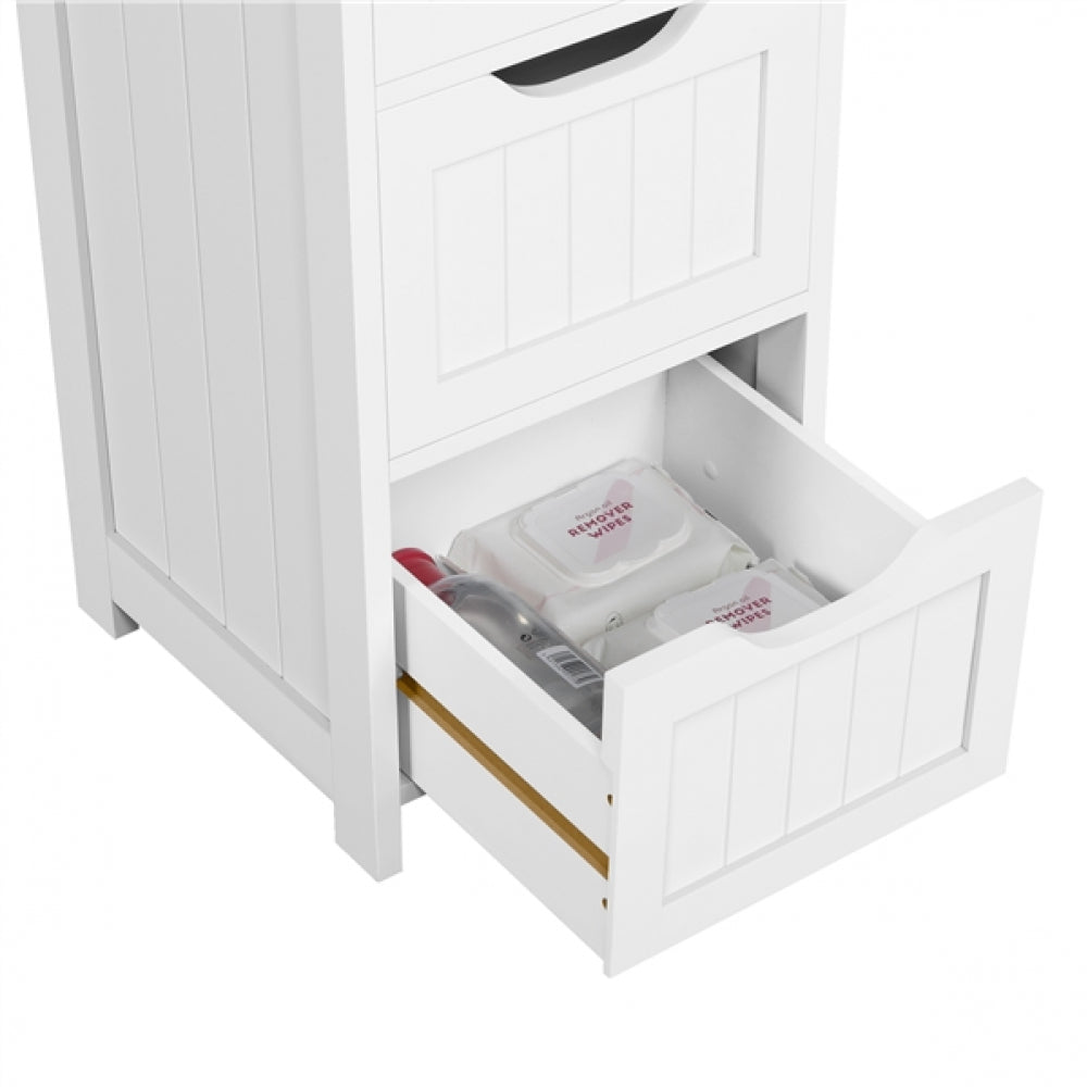Bathroom Floor Cabinet Wooden Side Storage Organizer