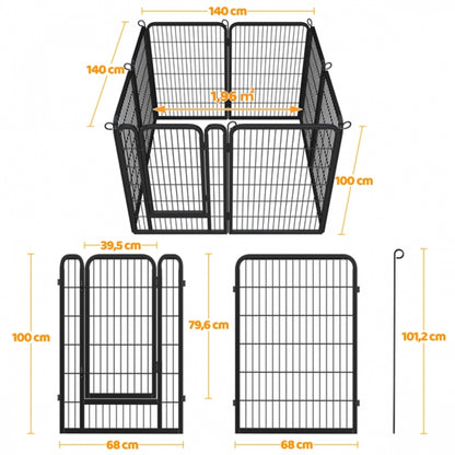 8 Panels Dog Playpen 100cm Tall Dog Pen Dog Fence