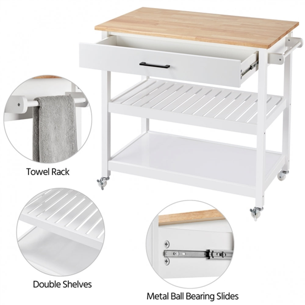 Kitchen Island Cart on Wheels 40’’ W Minimalist Kitchen Cart