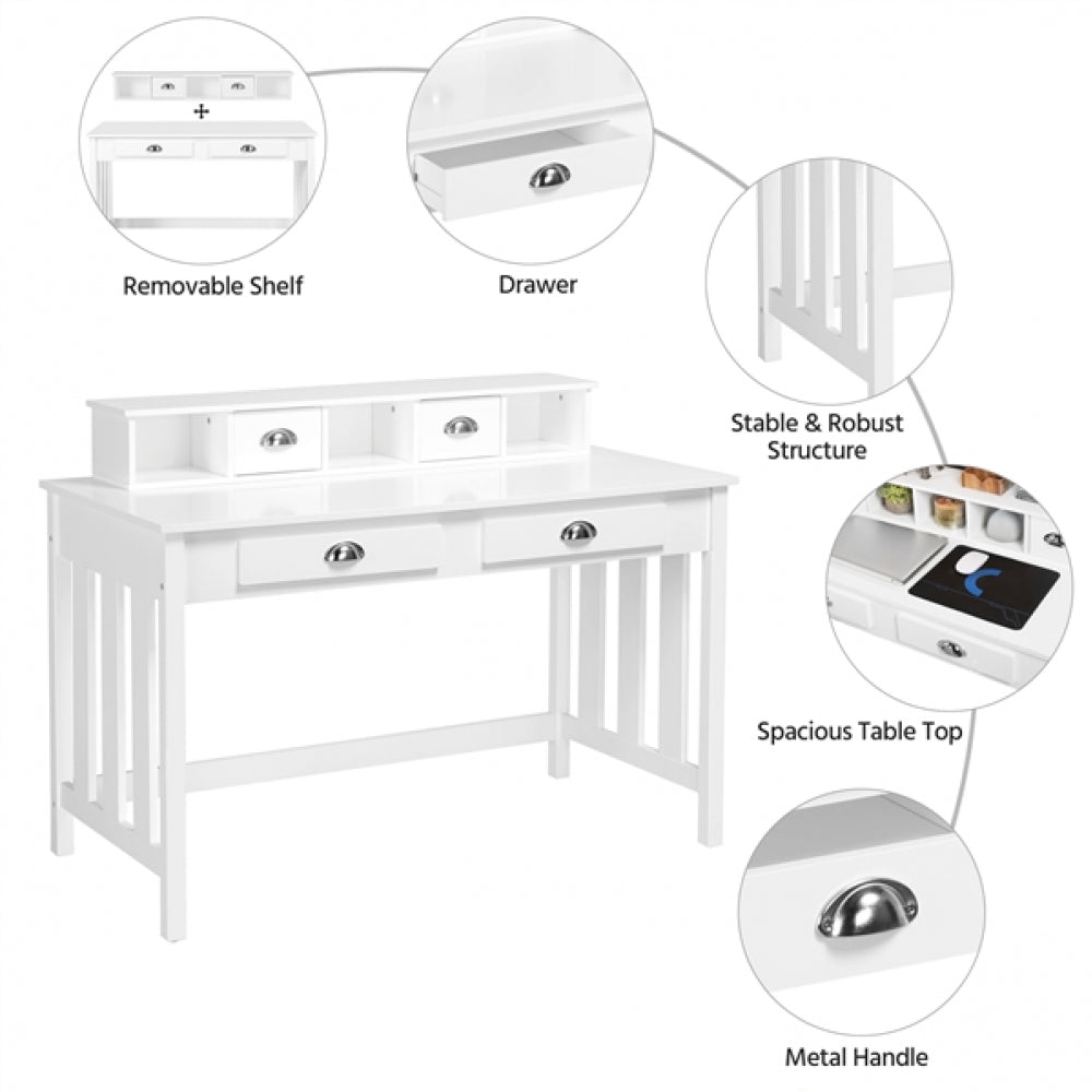 Writing Computer Desk Modern Work Station Laptop Table Removable Floating Organizer