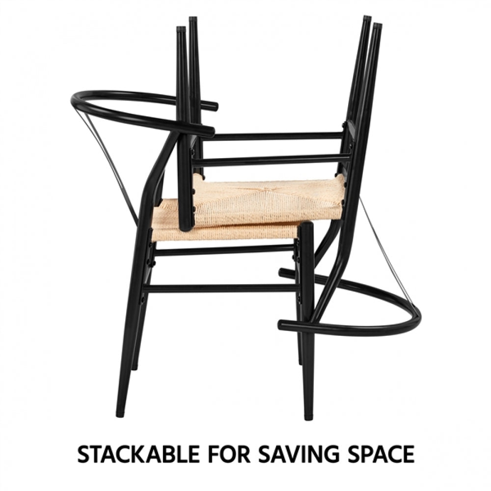 2pcs Modern Chair Y-Shaped Backrest Mid-Century Metal Dining Chair