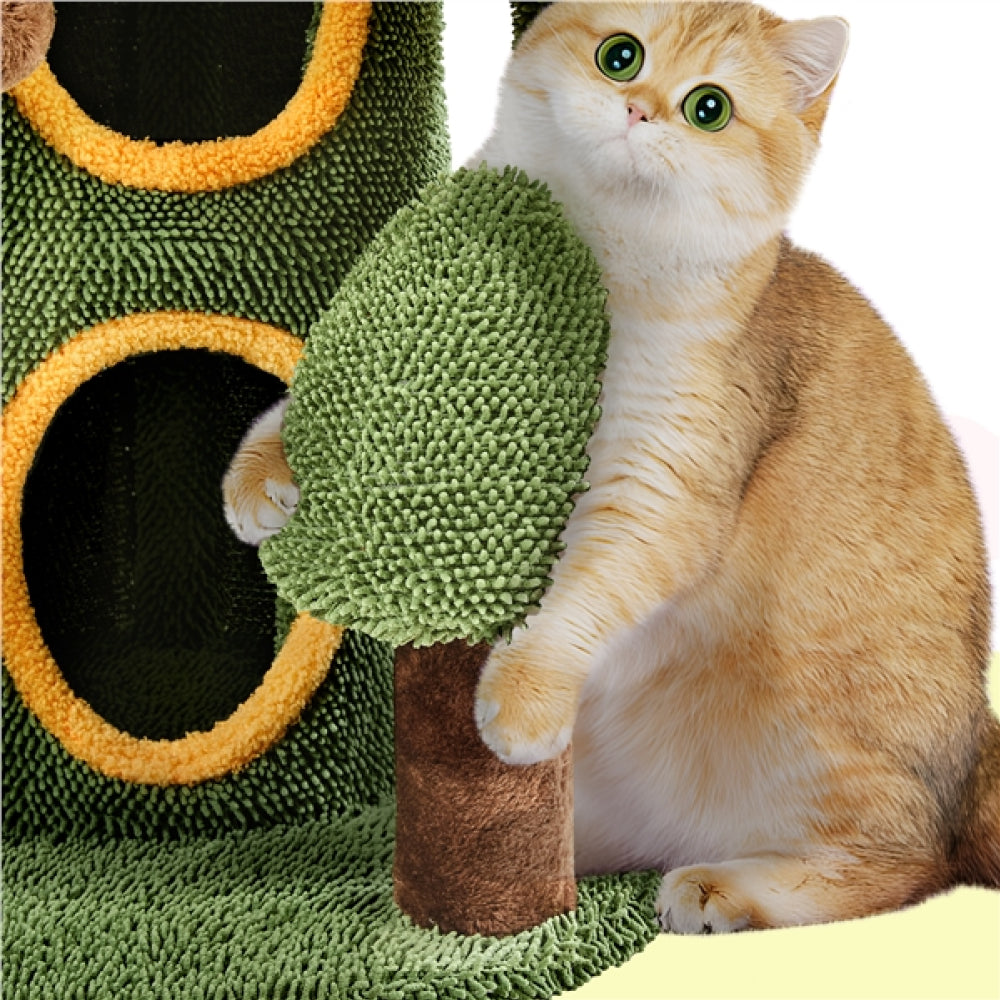 Oasis-Themed Cat Tree Cat Tower Fleece-covered Cat Tower
