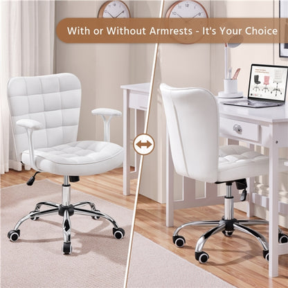 Mid-Back PU Leather Office Task Chair Computer Chair