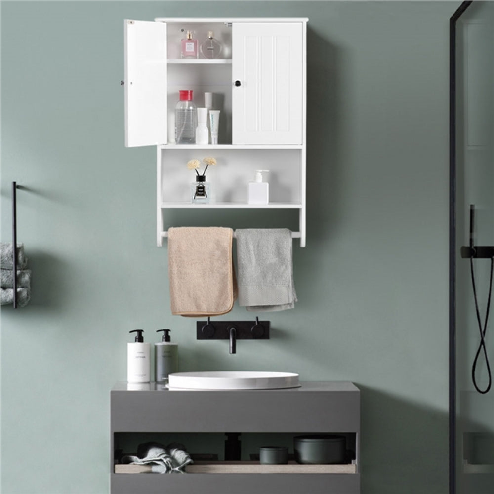 Bathroom Wall Cabinet with Towel Bar Wall Mount Organizer