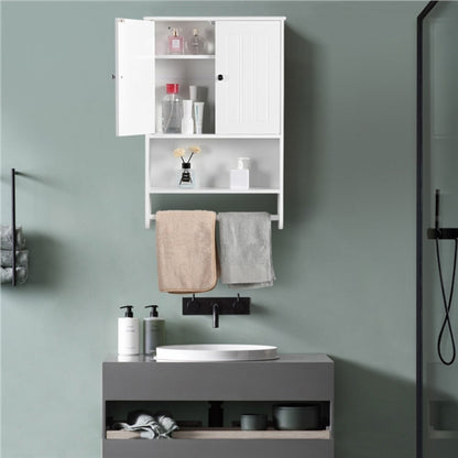 Bathroom Wall Cabinet with Towel Bar Wall Mount Organizer
