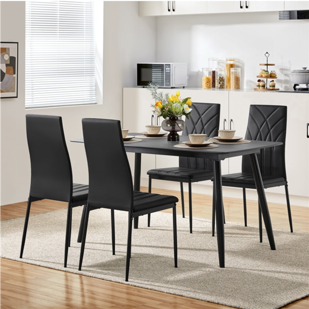 Set of 4 High Back Dining Chairs Upholstered Kitchen Chairs