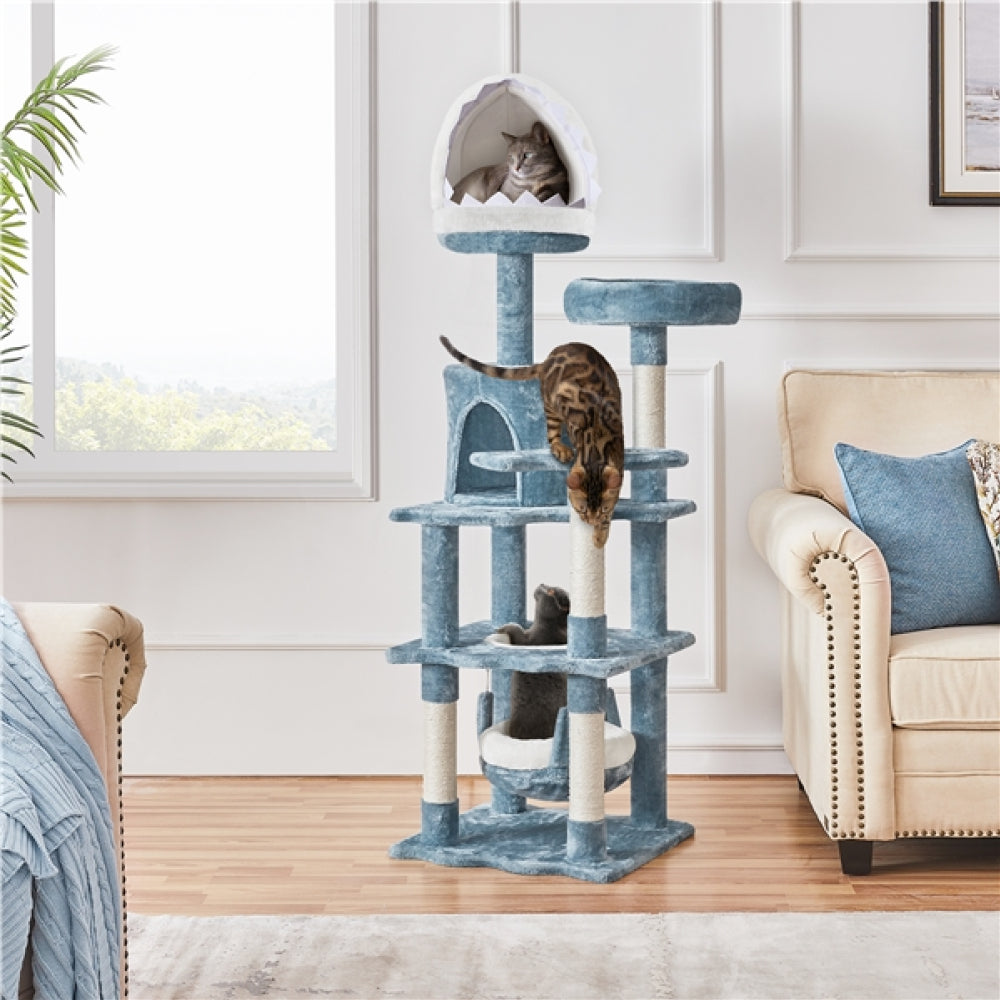 Multi-Level Ocean-themed Cat Tree Cat Tower