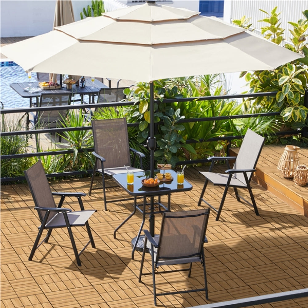 28″ Square Patio Bistro Table with Umbrella Hole