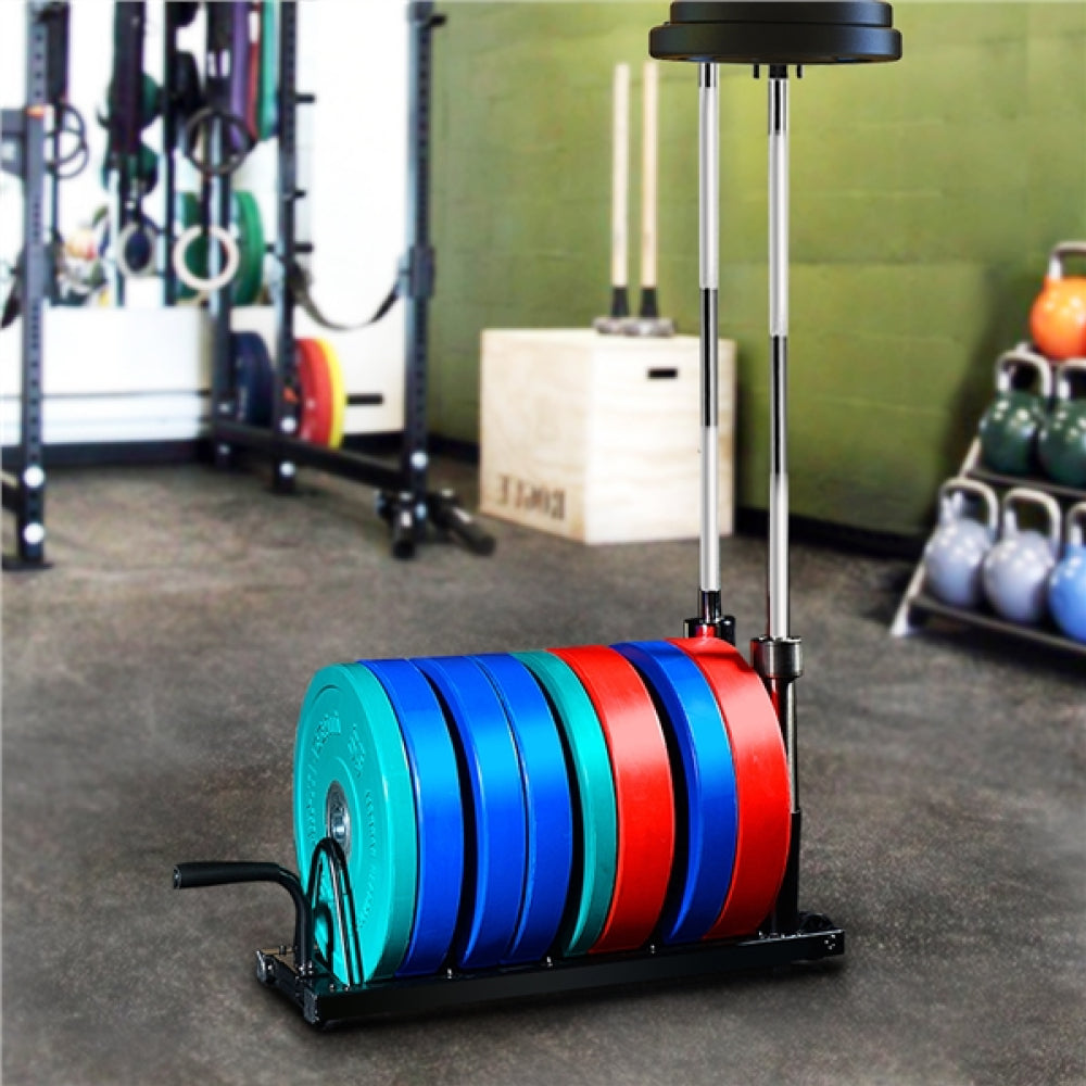 Horizontal Bumper Plate Rack Strength Fitness Rack Plate Holder