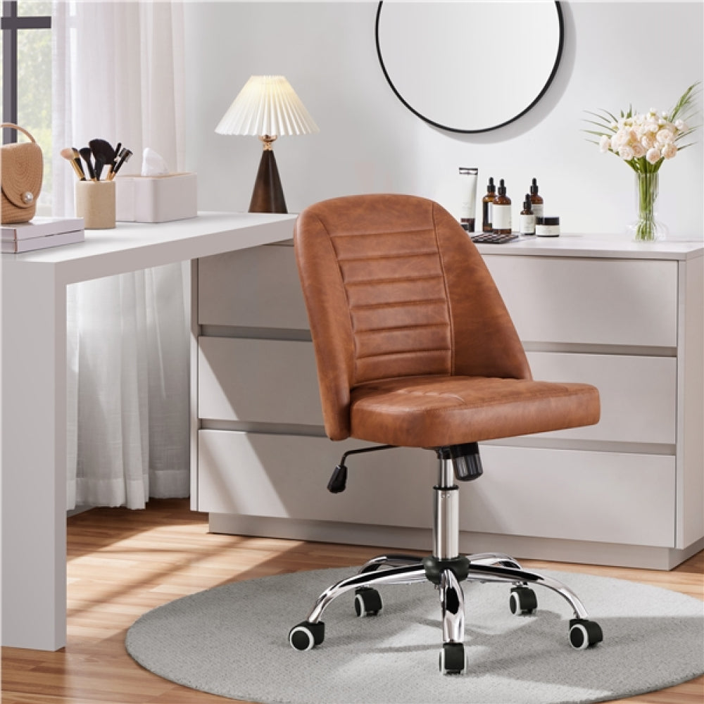 Faux Leather Mid Back Home Office Desk Chair