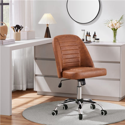 Faux Leather Mid Back Home Office Desk Chair