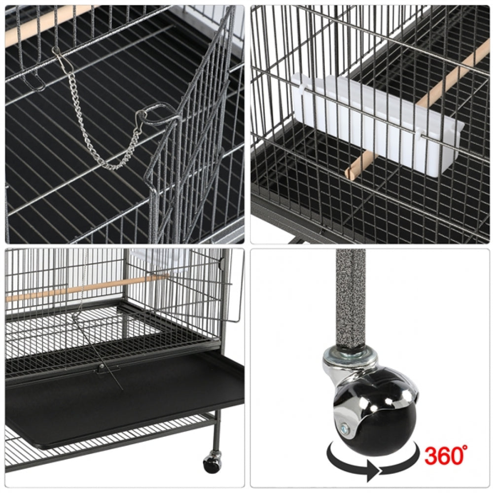 52″ H Large Parrot Cage Rolling Metal Bird Cage
