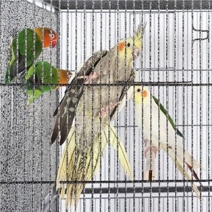 63’’H Large Parrot Cage w/ Stand Rolling Metal Pet Cage