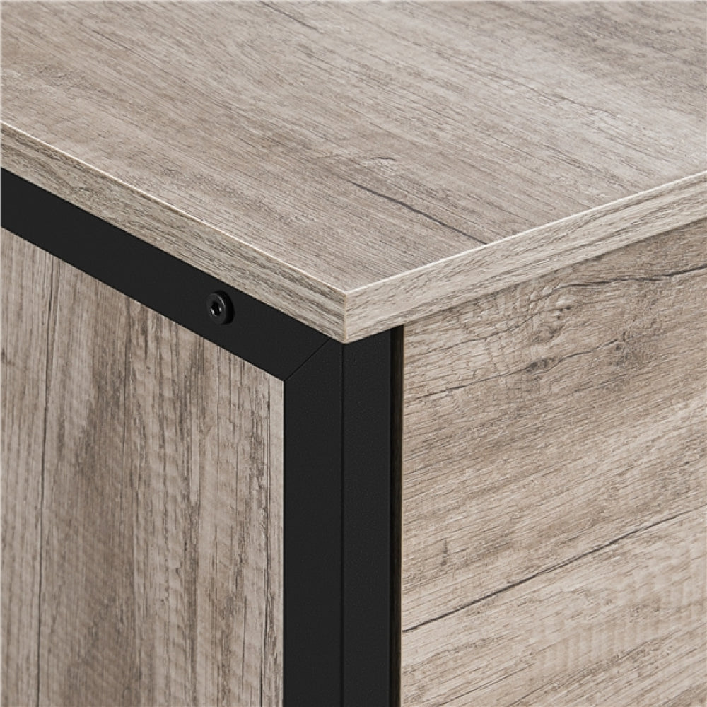 3 Drawer Nightstand Storage Nightstand Metal Frame Dresser Organizer