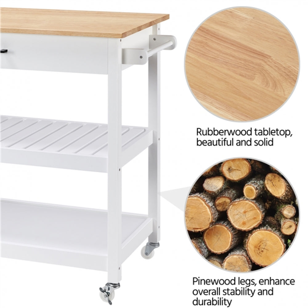 Kitchen Island Cart on Wheels 40’’ W Minimalist Kitchen Cart