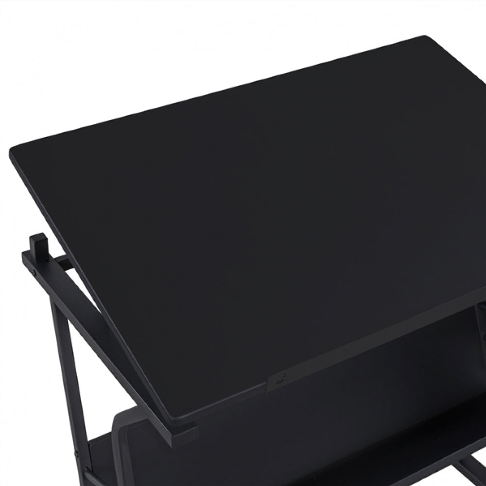 Drafting Table & Stool Set For Artists Tilting Tabletop with Additional Side Countertop