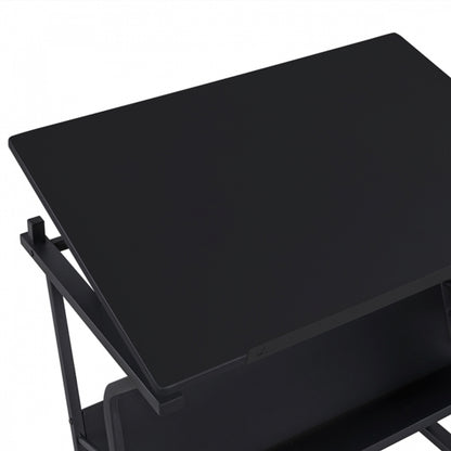 Drafting Table & Stool Set For Artists Tilting Tabletop with Additional Side Countertop