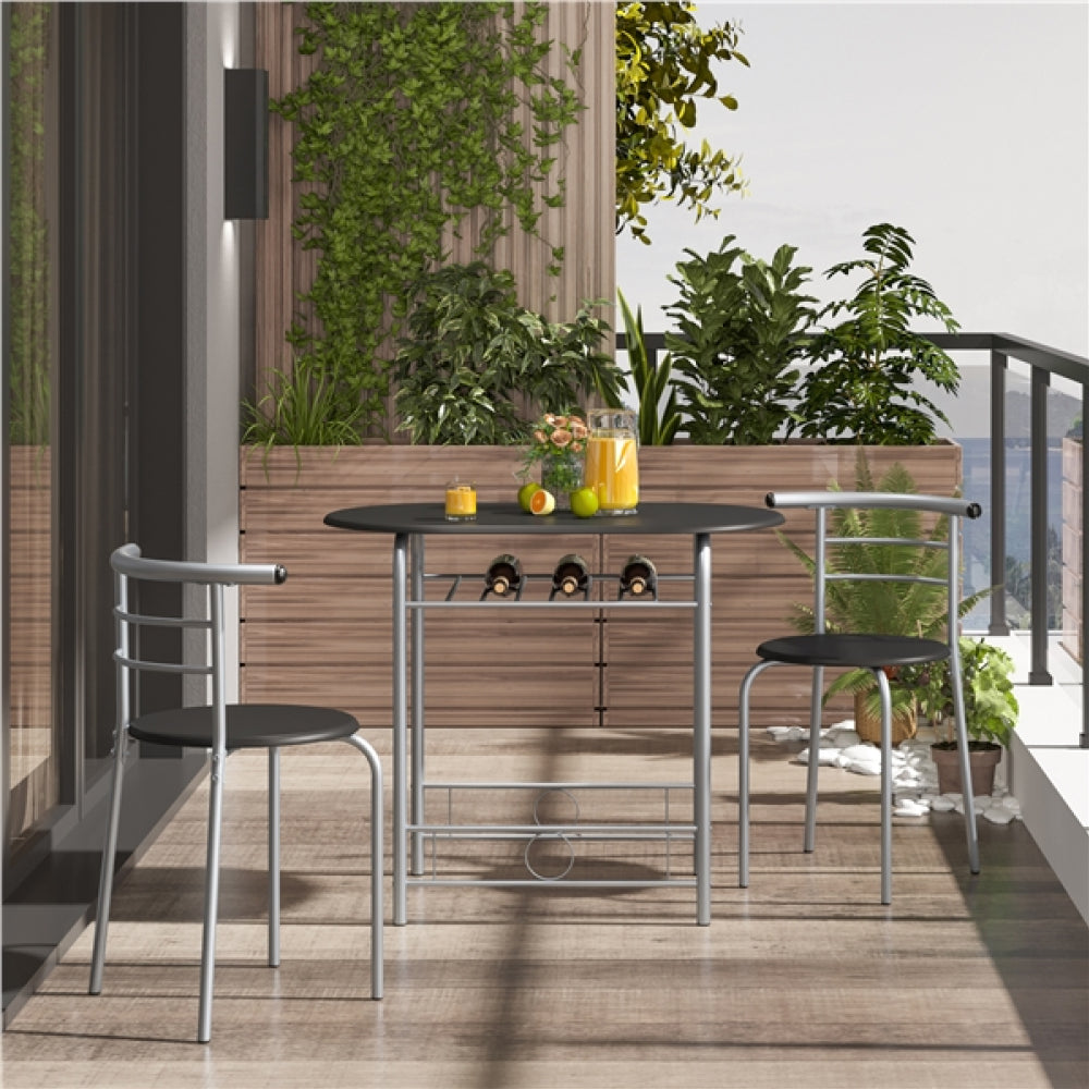 Modern Round Dining Table Set for 2 Dining Chairs