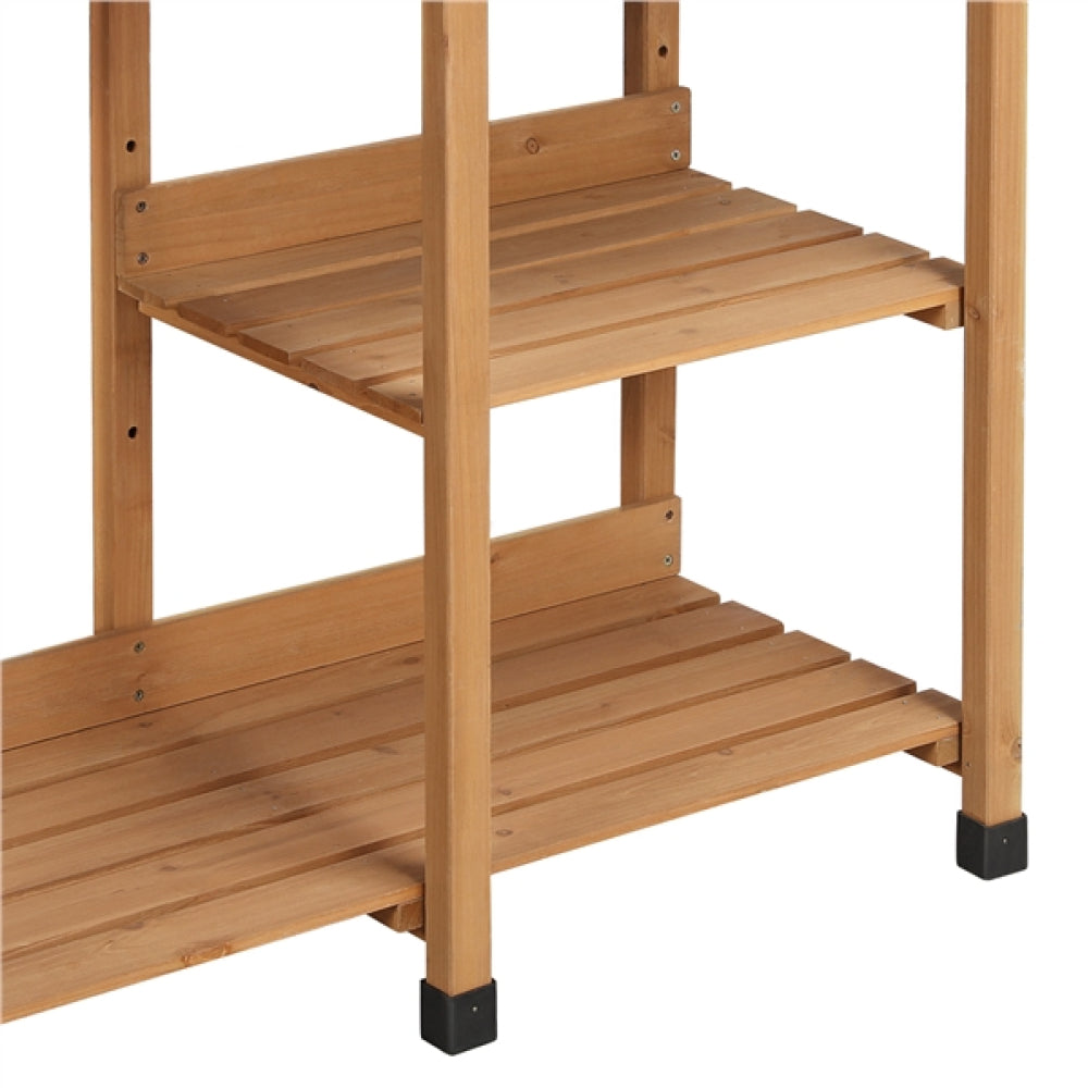 Potting Bench Table Removable Sink Firwood Drawer Open Multiple Shelves