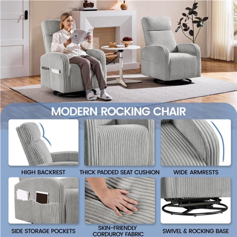 360-Degree Swiveling Nursing Glider Chair Rocking Chair