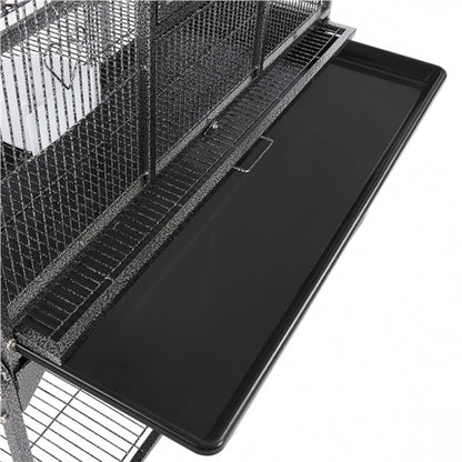 63’’H Large Parrot Cage w/ Stand Rolling Metal Pet Cage