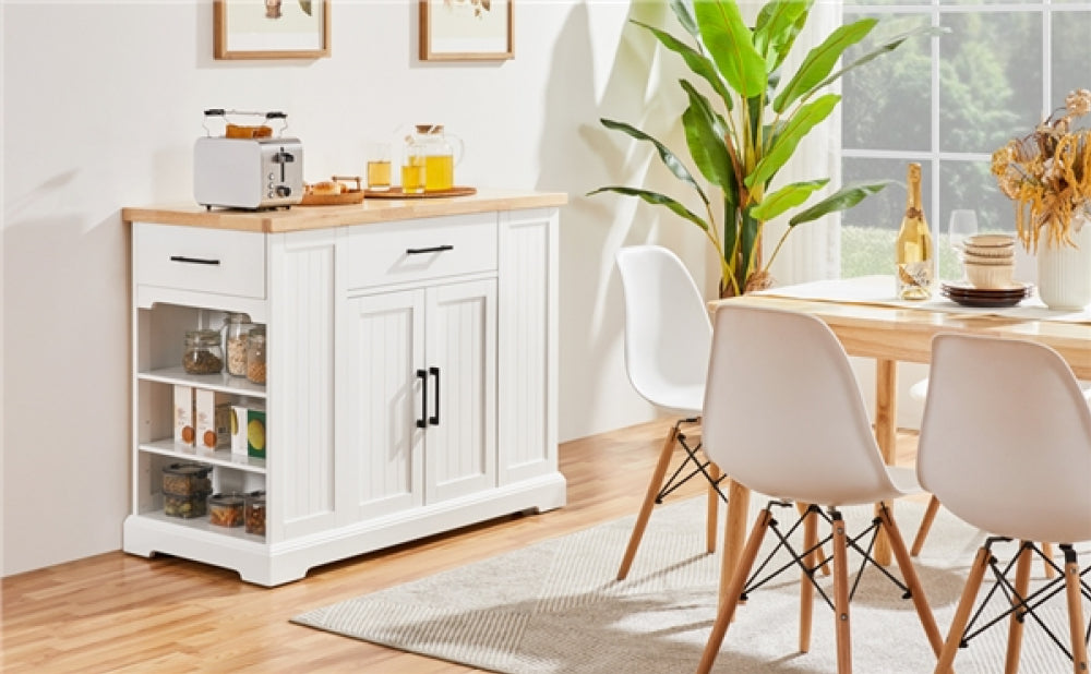 Rolling Kitchen Island Trolley Modern Storage Cabinet