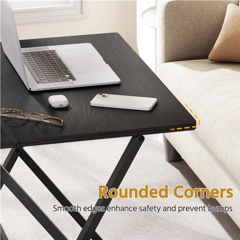 2-Tier Foldable Computer Desk w/ Monitor Shelf