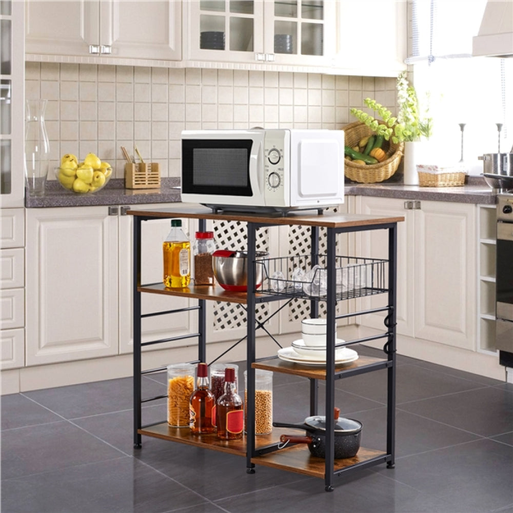 Vintage Kitchen Island Baker's Rack Utility Microwave Stand