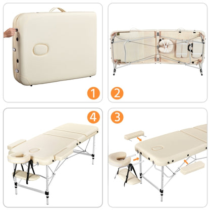 Adjustable 3 Fold Massage Bed Aluminum Alloy Massage Couch