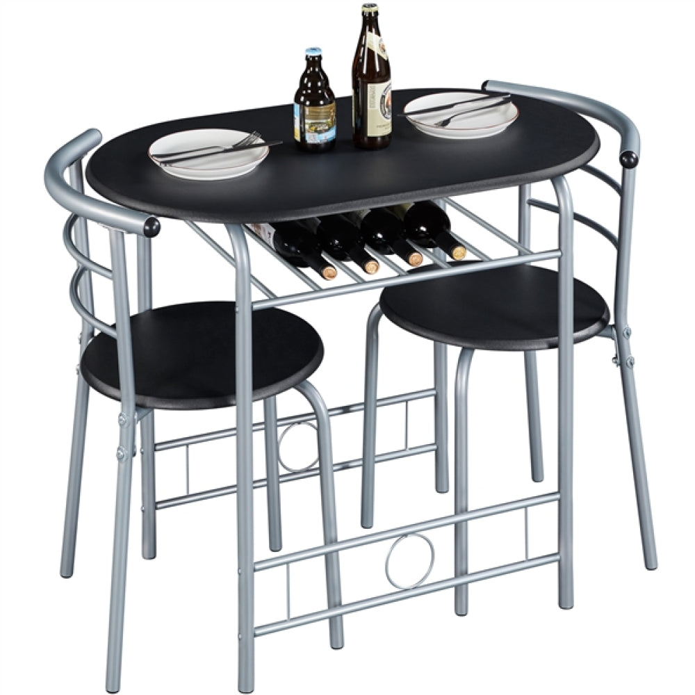 Modern Round Dining Table Set for 2 Chairs + 1 Table