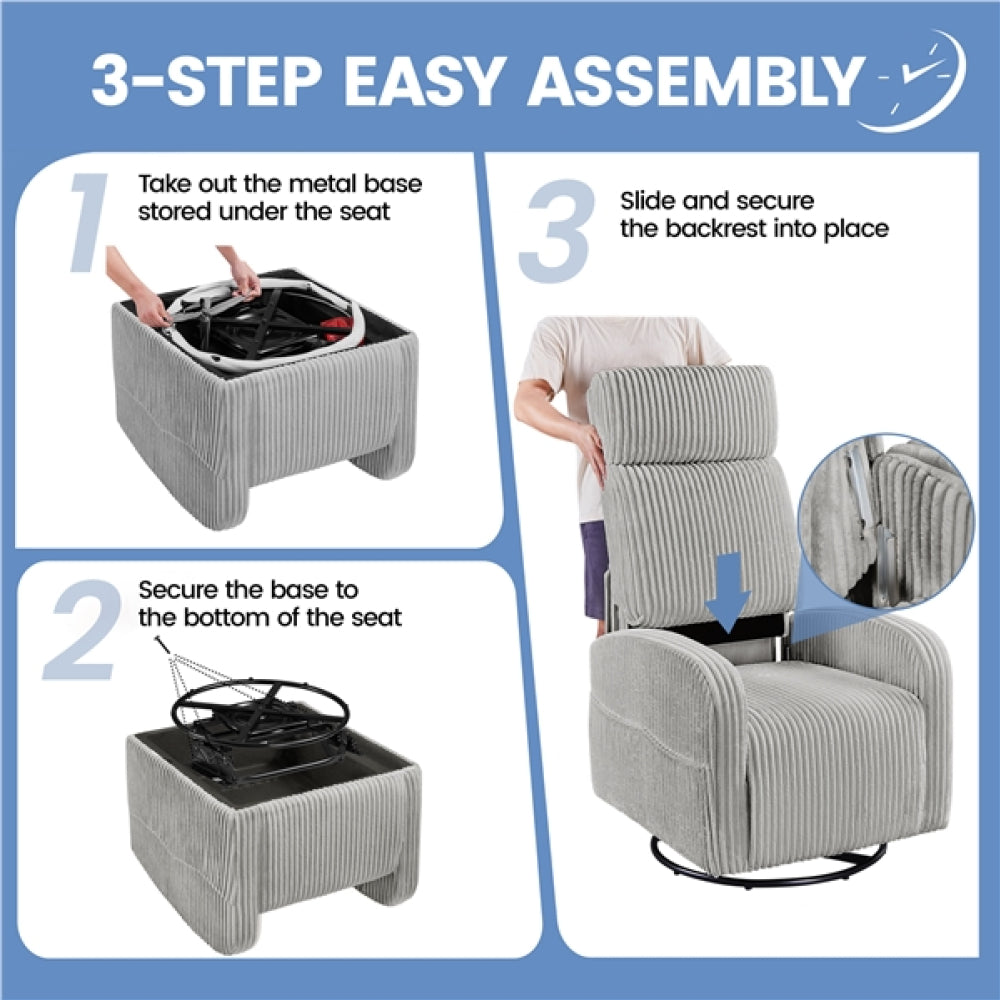 360-Degree Swiveling Nursing Glider Chair Rocking Chair