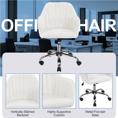 Modern Boucle Desk Chair Computer Chair Computer Chair Ivory
