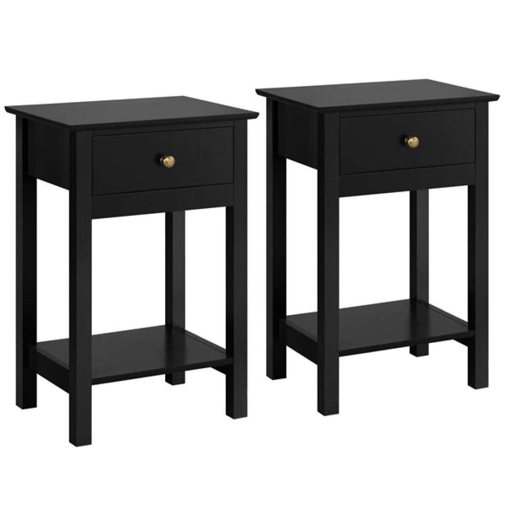 2x Wood Side Table End Table Storage Cabinet Night Stand