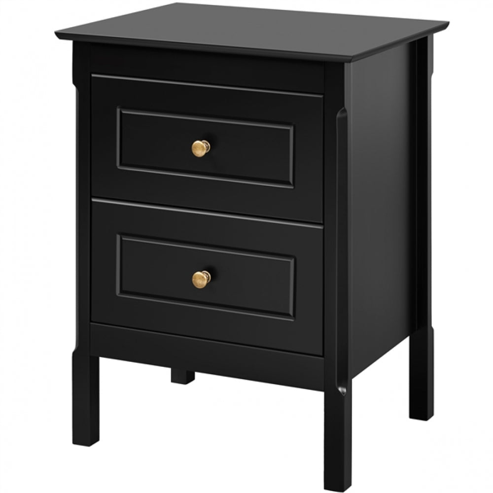Large End Table with 2 Drawers Side Table Nightstand