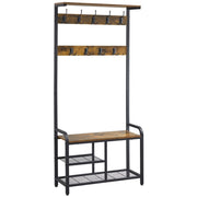 72” H Multifunctional Hall Tree with Bench &amp; Shoe Storage