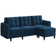Velvet Upholstered Corner Sofa Set