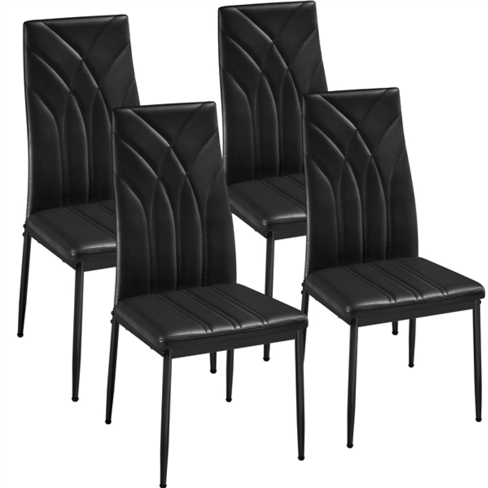 Set of 4 High Back Dining Chairs Upholstered Kitchen Chairs