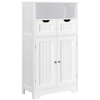 Bathroom Floor Storage Cabinet with 2 Drawers & Shelf Height-Adjustable Cabinet