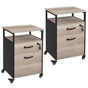 2 Sets Mobile Office File Cabinet