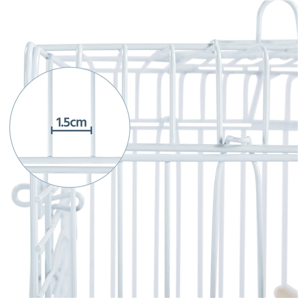 Open Top Travel Bird Cage with Open Play Top for Budgie Finch Green Cheek Canary